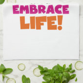 Oranje roze tekstechniek met draaiende marathon theedoek (Gevouwen)