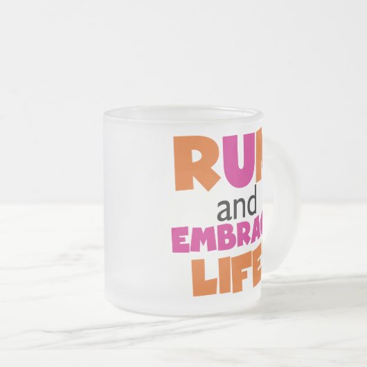 Oranje roze voor gebruik bij Embrace Life Matglas Koffiemok (Voorkant rechts)