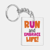 Oranje roze voor gebruik bij Embrace Life Sleutelhanger (Voorkant Links)