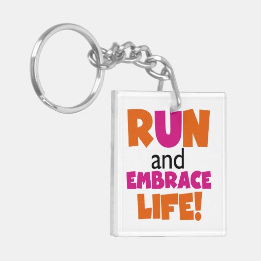 Oranje roze voor gebruik bij Embrace Life Sleutelhanger (Voorkant Links)