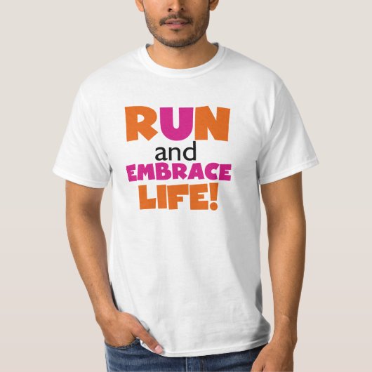 Oranje roze voor gebruik bij Embrace Life T-shirt (Voorkant)