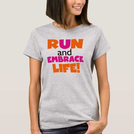 Oranje roze voor gebruik bij Embrace Life T-shirt (Voorkant)