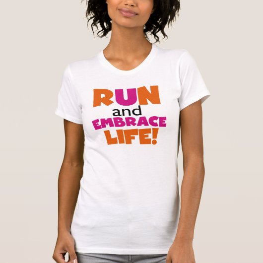 Oranje roze voor gebruik bij Embrace Life T-shirt (Voorkant)