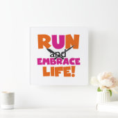 Oranje roze voor gebruik bij Embrace Life Vierkante Klok (Huis)