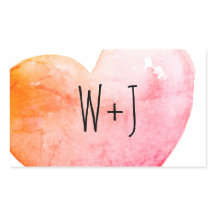 Oranje Roze Waterverf Hart Monogram