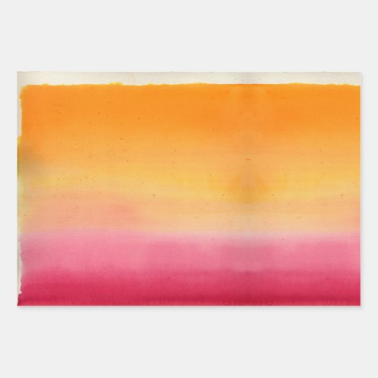  Oranje Roze Waterverf Inpakpapier Vel (Voorkant)