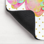 Oranje roze waterverf orchideeën polka dots muismat (Hoek)