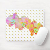 Oranje roze waterverf orchideeën polka dots muismat (Met muis)