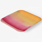  Oranje Roze Waterverf Papieren Bordje (Gebogen)
