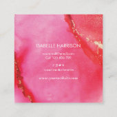 Oranje roze waterverf visitekaartje (Achterkant)