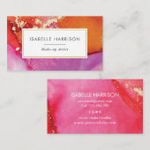 Oranje roze waterverf visitekaartje (Voorkant / Achterkant)