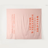 Oranje Roze Welkom op de bruiloft Wandkleed (Voorkant (horizontaal))