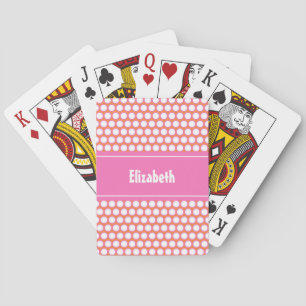 Oranje Roze Wit Aangepast Persoonlijk Logo Pokerkaarten
