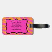 Oranje Roze Zebra Leopard Huididentificatie Bagagelabel (Achterkant horizontaal)