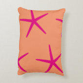 Oranje Roze Zeester Kust Tropische Kunst Strand Accent Kussen (Achterkant (Verticaal))