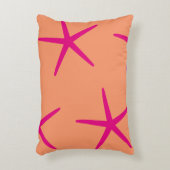Oranje roze zeesterren kust tropische kunst strand accent kussen (Voorkant(Verticaal))