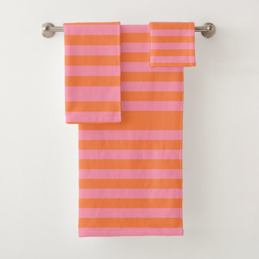 Oranje-roze zomerhanddoekset bad handdoek (Insitu)