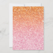 Oranje Roze Zonsondergang Glitter Sweet 16 Verjaar Kaart (Achterkant)