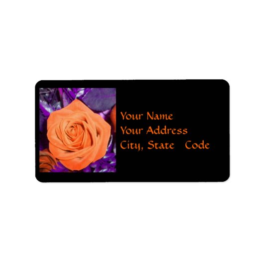 Oranje Rozen Adresetiketten Etiket (Voorkant)