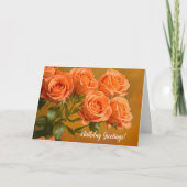  Oranje Rozen Art Birthday Kaart (Voorkant)