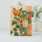 Oranje Rozen Art Kaart Verjaardag of iets dergelij (Staand voorkant)