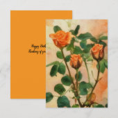 Oranje Rozen Art Kaart Verjaardag of iets dergelij (Voorkant / Achterkant)
