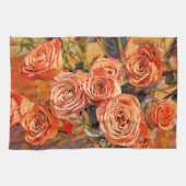 Oranje Rozen Art Keukenhanddoek (Horizontaal)