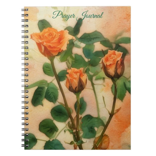 Oranje Rozen Art Prayer Journal Notitieboek (Voorkant)
