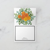 Oranje Rozen Berichten Floral Modern Bedankkaart (Binnen)