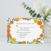 Oranje Rozen Berichten Floral Modern Kaart (Staand voorkant)