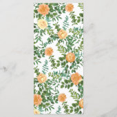 Oranje Rozen Berichten Floral Modern Menu (Achterkant)
