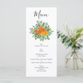 Oranje Rozen Berichten Floral Modern Menu (Staand voorkant)