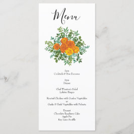 Oranje Rozen Berichten Floral Modern Menu