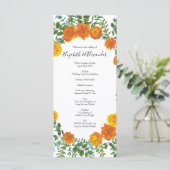 Oranje Rozen Berichten Floral Modern Menu (Staand voorkant)