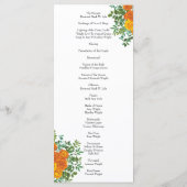 Oranje Rozen Berichten Floral Modern Menu (Achterkant)