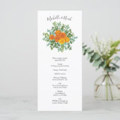 Oranje Rozen Berichten Floral Modern Menu (Staand voorkant)