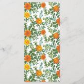Oranje Rozen Berichten Floral Modern Menu (Achterkant)