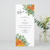 Oranje Rozen Berichten Floral Modern Menu (Staand voorkant)