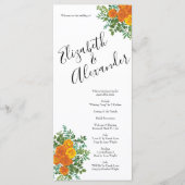 Oranje Rozen Berichten Floral Modern Menu (Voorkant)