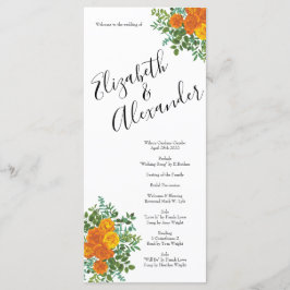 Oranje Rozen Berichten Floral Modern Menu