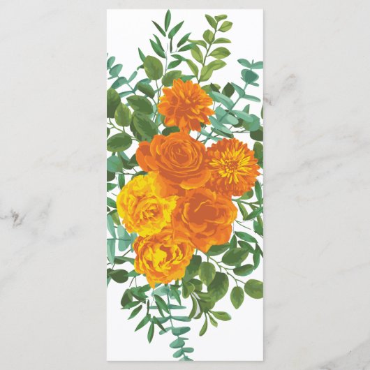 Oranje Rozen Berichten Floral Modern Menu (Achterkant)