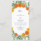 Oranje Rozen Berichten Floral Modern Menu (Voorkant)