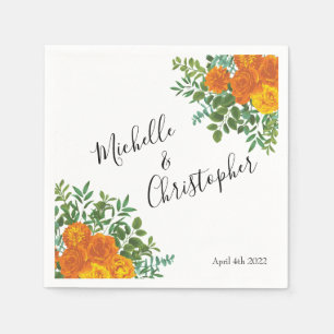 Oranje Rozen Berichten Floral Modern Servet