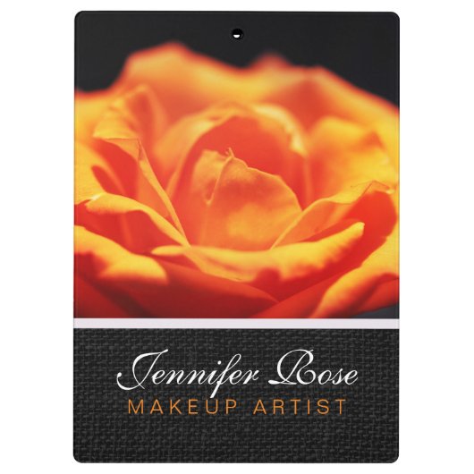 Oranje rozen bloem klembord (Achterkant)