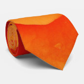 Oranje rozen bloem rockabilable stropdas (Opgerold)