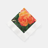 Oranje rozen bloem servet (Hoek)