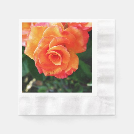 Oranje rozen bloem servet (Voorkant)
