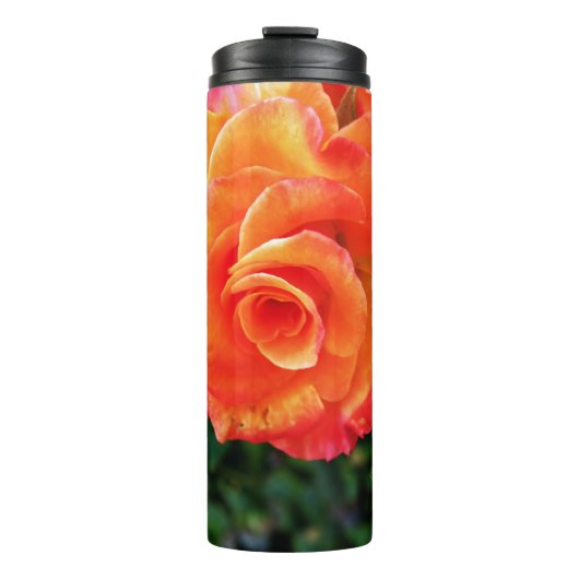 Oranje rozen bloem thermosbeker (Voorkant)