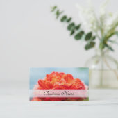 Oranje rozen bloem visitekaartje (Staand voorkant)