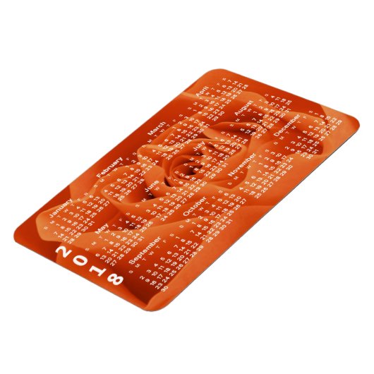 Oranje Rozen bloemblaadjes 2018 Kalender Magneet (Linkerzijde)